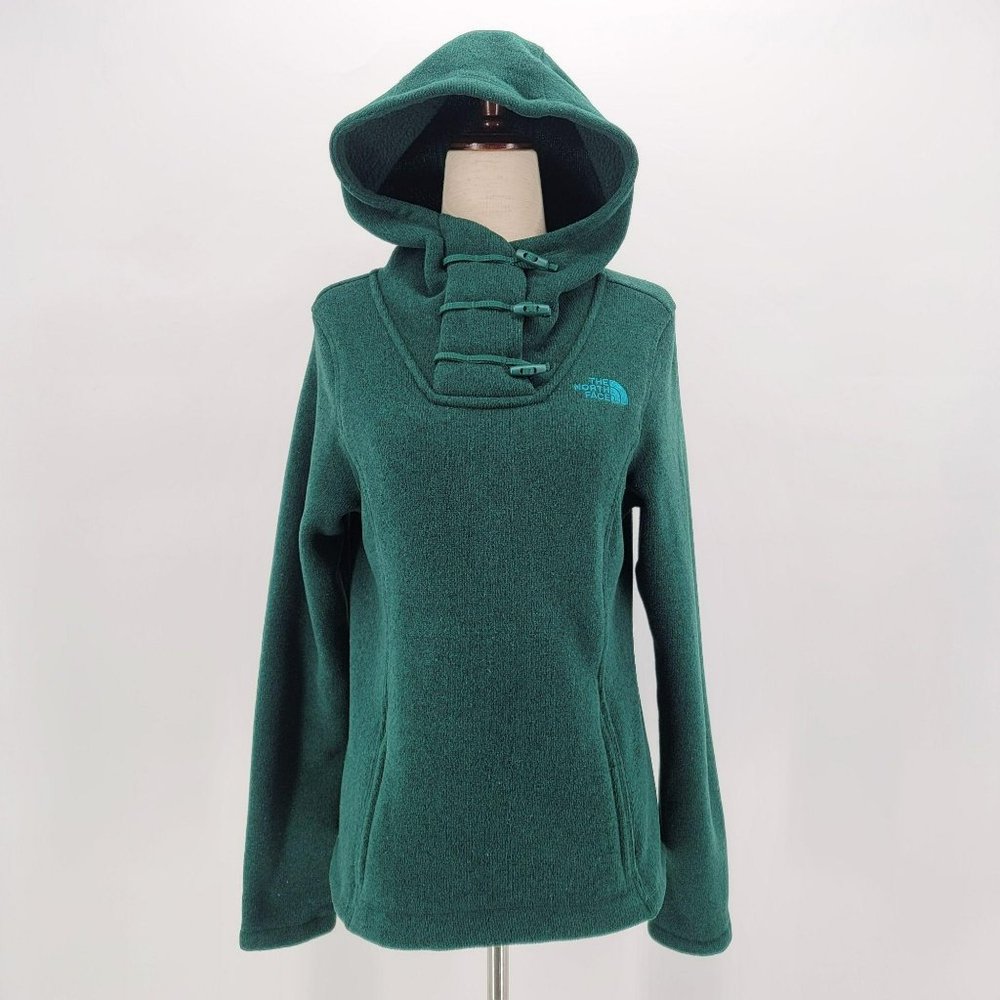 The North Face Green Crescent Funnel Neck Pullover Hoodie Women’s XS Fleece TNF